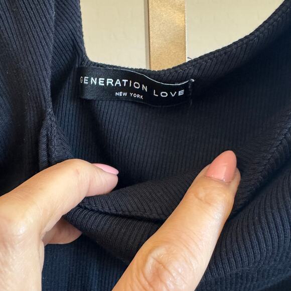 Generation Love Asymmetrical Knit Tank Black NWOT Small - Picture 2 of 3